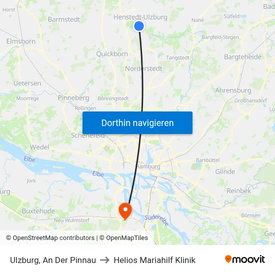Ulzburg, An Der Pinnau to Helios Mariahilf Klinik map