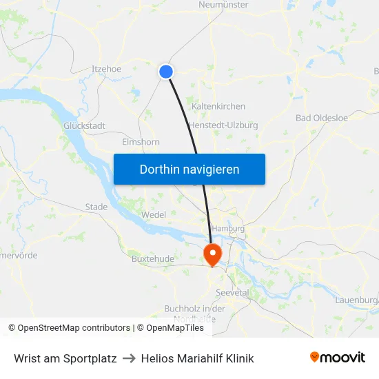 Wrist am Sportplatz to Helios Mariahilf Klinik map