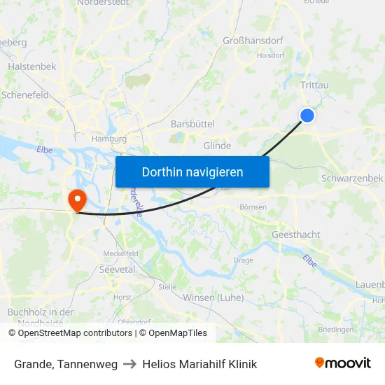 Grande, Tannenweg to Helios Mariahilf Klinik map