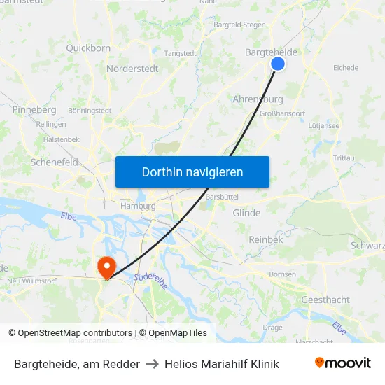 Bargteheide, am Redder to Helios Mariahilf Klinik map