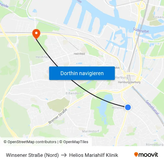 Winsener Straße (Nord) to Helios Mariahilf Klinik map