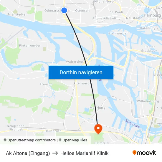 Ak Altona (Eingang) to Helios Mariahilf Klinik map