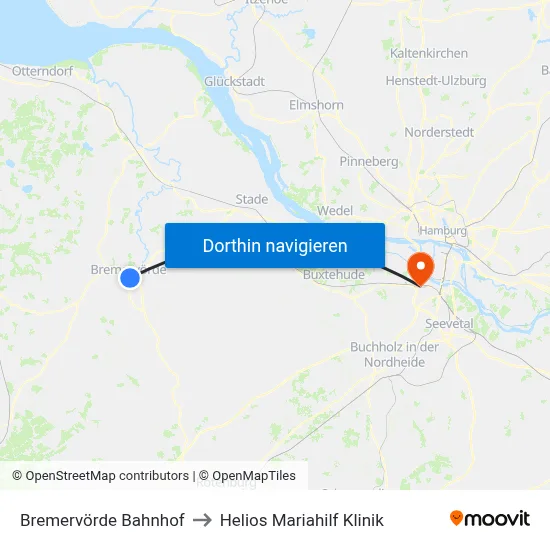 Bremervörde Bahnhof to Helios Mariahilf Klinik map
