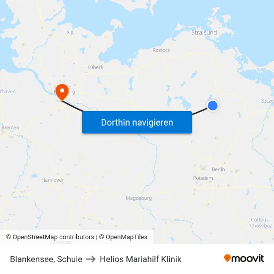 Blankensee, Schule to Helios Mariahilf Klinik map