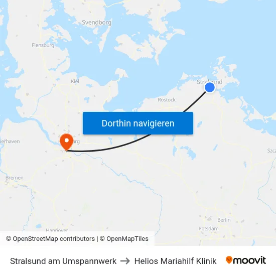 Stralsund am Umspannwerk to Helios Mariahilf Klinik map