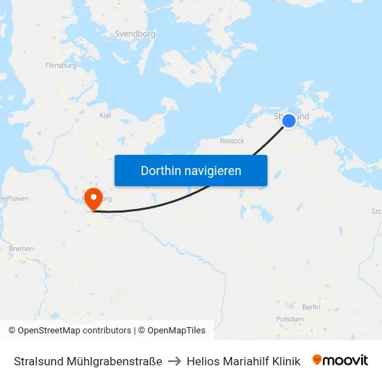 Stralsund Mühlgrabenstraße to Helios Mariahilf Klinik map