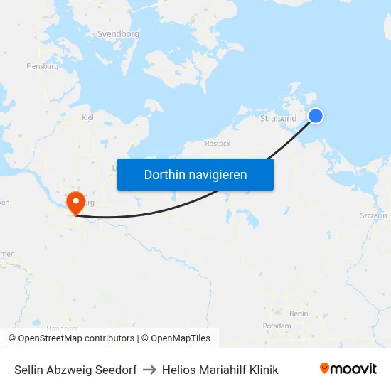 Sellin Abzweig Seedorf to Helios Mariahilf Klinik map