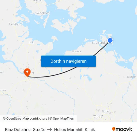 Binz Dollahner Straße to Helios Mariahilf Klinik map