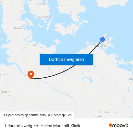 Udars Abzweig to Helios Mariahilf Klinik map
