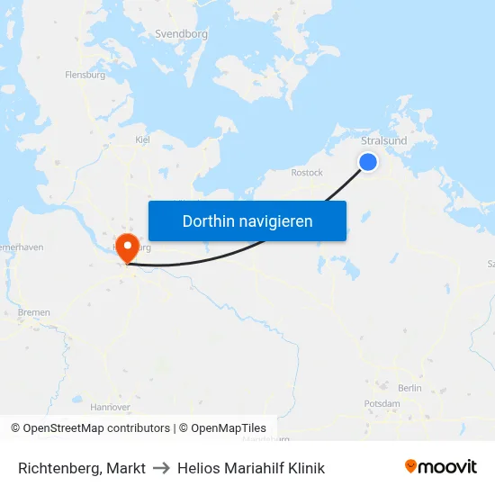 Richtenberg, Markt to Helios Mariahilf Klinik map