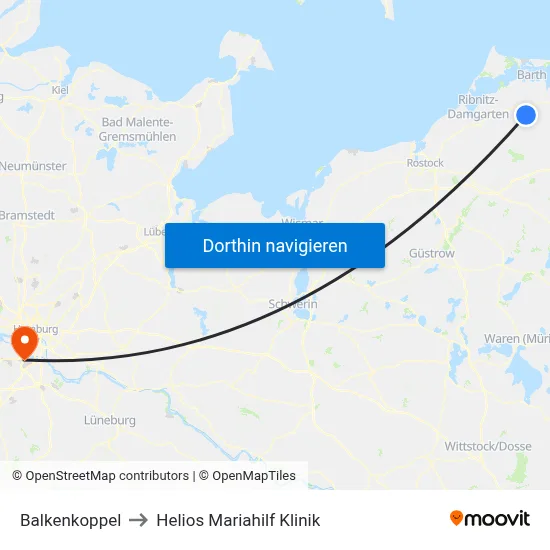 Balkenkoppel to Helios Mariahilf Klinik map