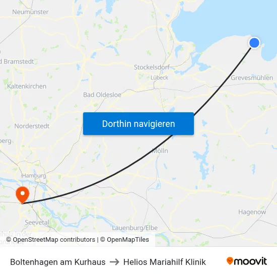 Boltenhagen am Kurhaus to Helios Mariahilf Klinik map