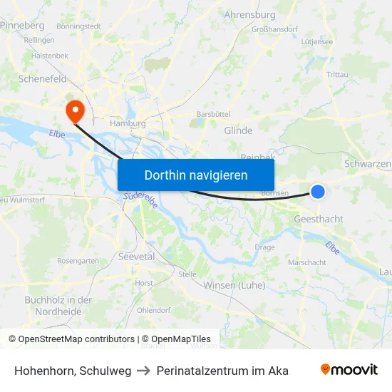 Hohenhorn, Schulweg to Perinatalzentrum im Aka map