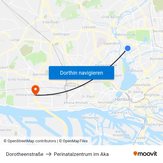 Dorotheenstraße to Perinatalzentrum im Aka map