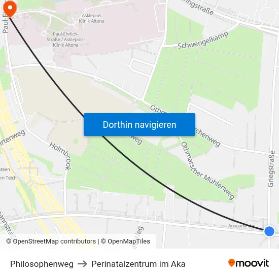 Philosophenweg to Perinatalzentrum im Aka map