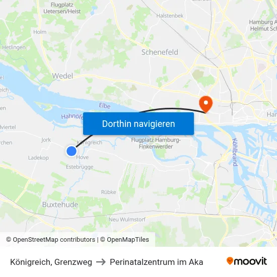 Königreich, Grenzweg to Perinatalzentrum im Aka map