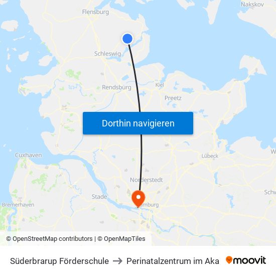 Süderbrarup Förderschule to Perinatalzentrum im Aka map