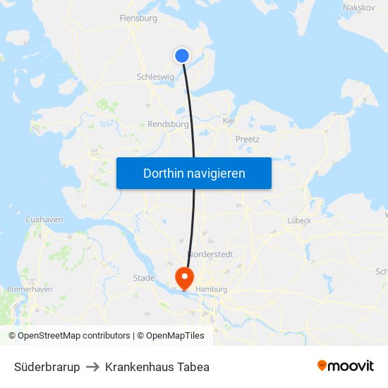 Süderbrarup to Krankenhaus Tabea map