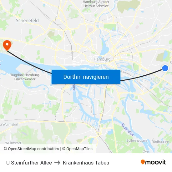 U Steinfurther Allee to Krankenhaus Tabea map