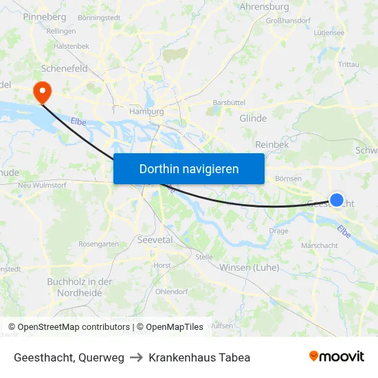 Geesthacht, Querweg to Krankenhaus Tabea map