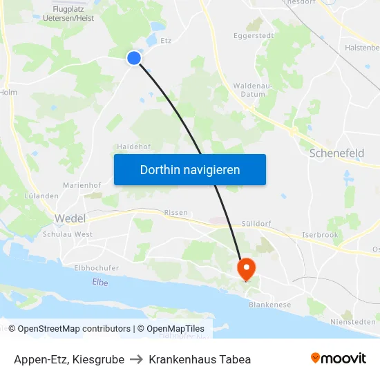 Appen-Etz, Kiesgrube to Krankenhaus Tabea map