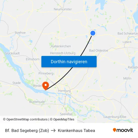 Bf. Bad Segeberg (Zob) to Krankenhaus Tabea map