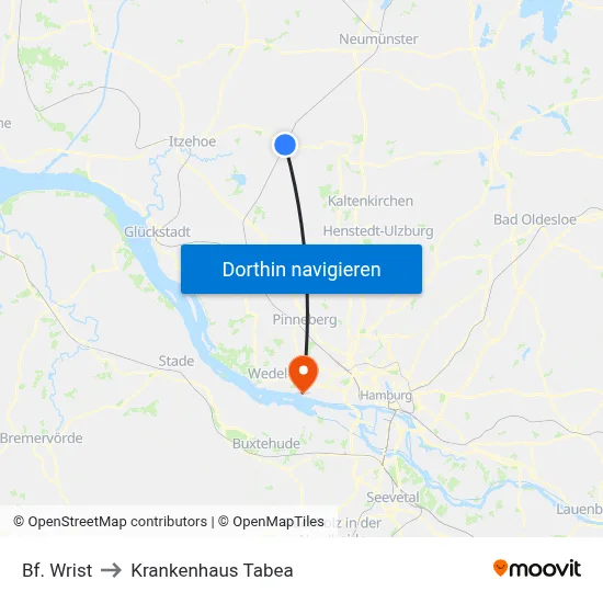 Bf. Wrist to Krankenhaus Tabea map