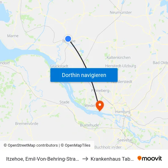 Itzehoe, Emil-Von-Behring-Straße to Krankenhaus Tabea map