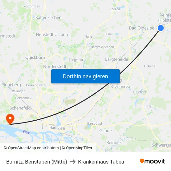 Barnitz, Benstaben (Mitte) to Krankenhaus Tabea map