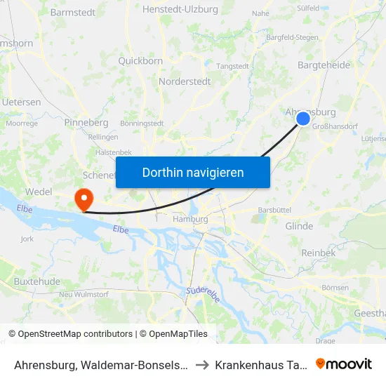 Ahrensburg, Waldemar-Bonsels-Weg to Krankenhaus Tabea map