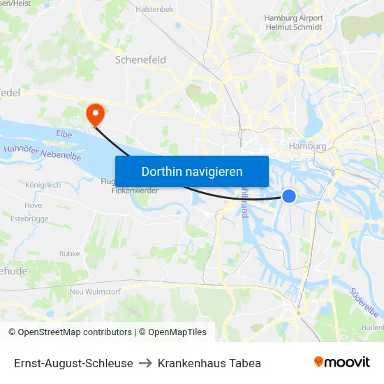 Ernst-August-Schleuse to Krankenhaus Tabea map