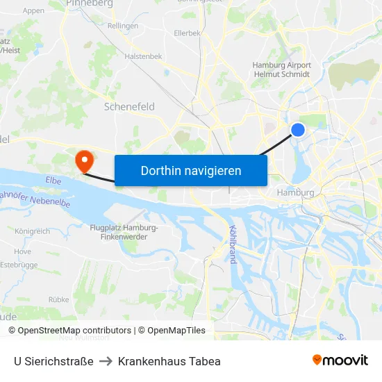 U Sierichstraße to Krankenhaus Tabea map