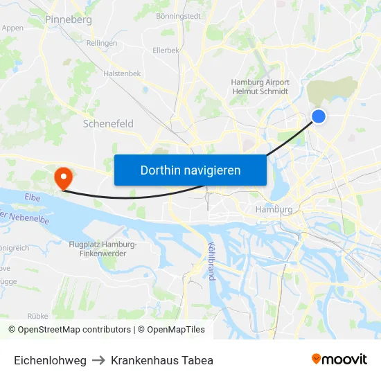 Eichenlohweg to Krankenhaus Tabea map