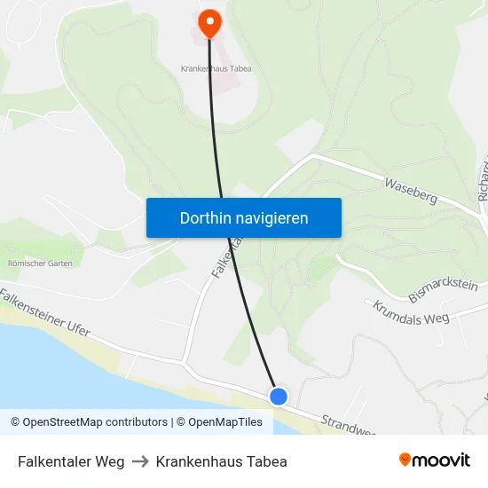 Falkentaler Weg to Krankenhaus Tabea map