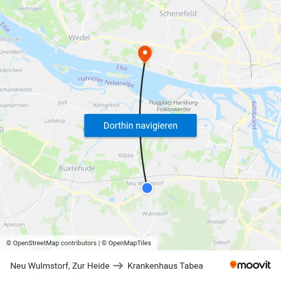 Neu Wulmstorf, Zur Heide to Krankenhaus Tabea map