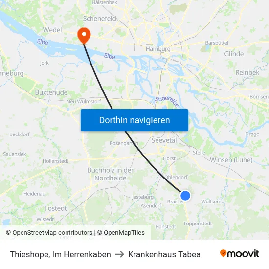 Thieshope, Im Herrenkaben to Krankenhaus Tabea map