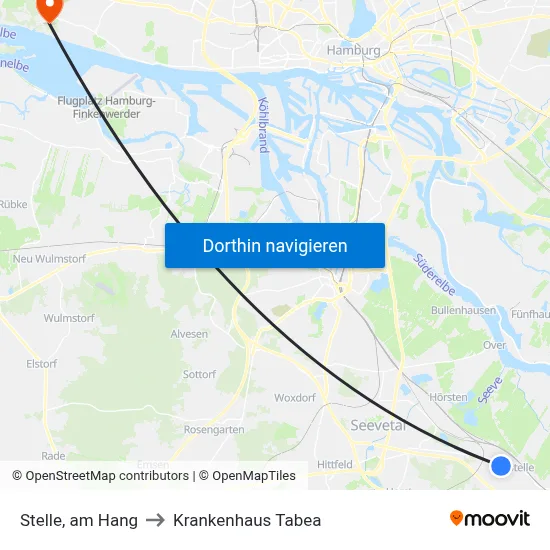 Stelle, am Hang to Krankenhaus Tabea map