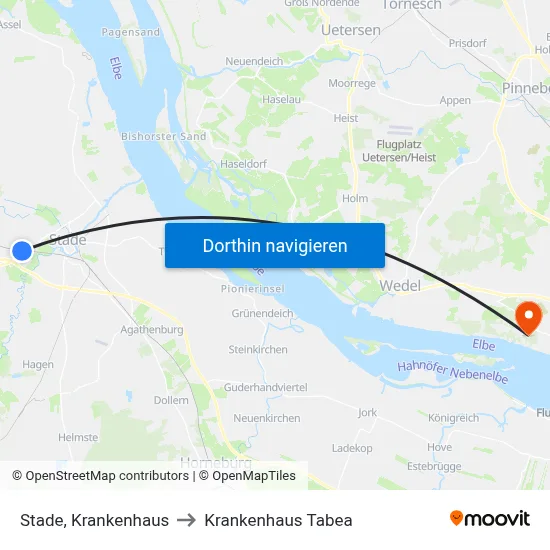 Stade, Krankenhaus to Krankenhaus Tabea map