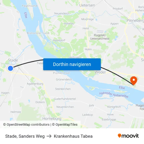 Stade, Sanders Weg to Krankenhaus Tabea map