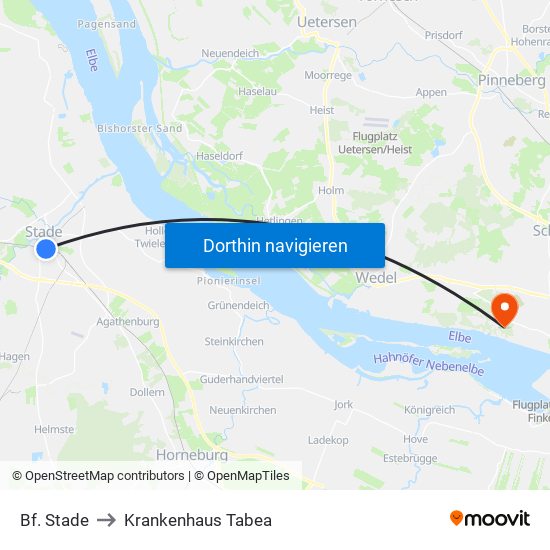 Bf. Stade to Krankenhaus Tabea map