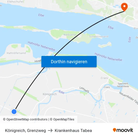 Königreich, Grenzweg to Krankenhaus Tabea map