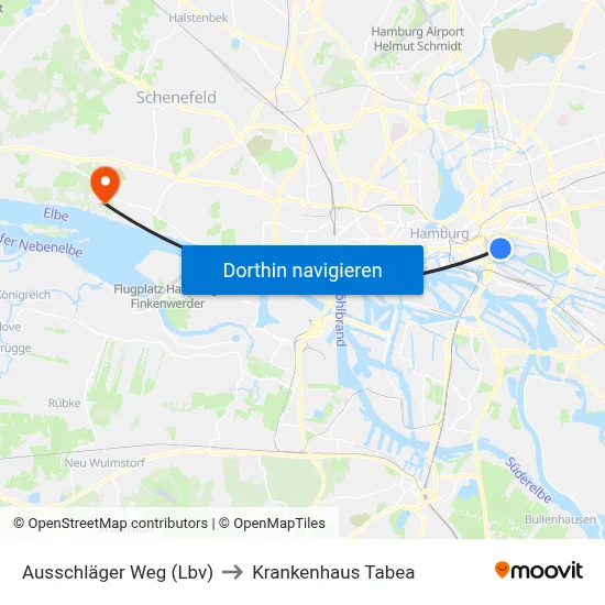 Ausschläger Weg (Lbv) to Krankenhaus Tabea map