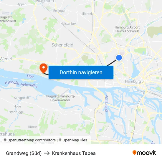 Grandweg (Süd) to Krankenhaus Tabea map