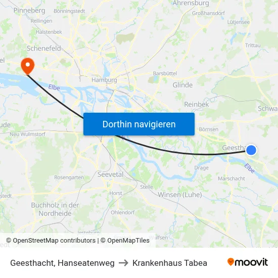 Geesthacht, Hanseatenweg to Krankenhaus Tabea map