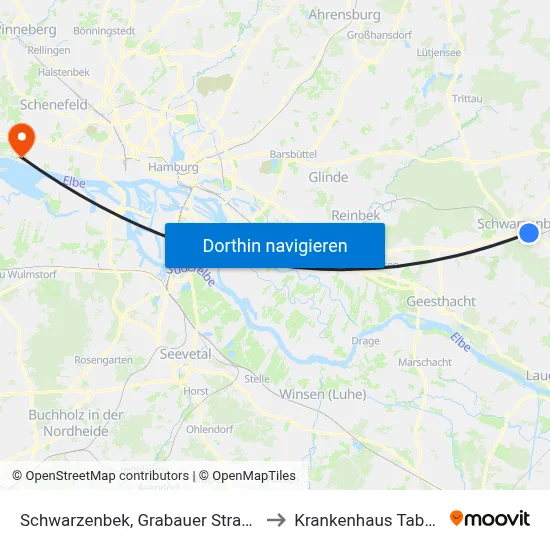 Schwarzenbek, Grabauer Straße to Krankenhaus Tabea map