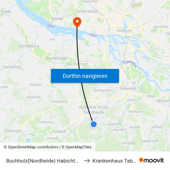 Buchholz(Nordheide) Habichtweg to Krankenhaus Tabea map