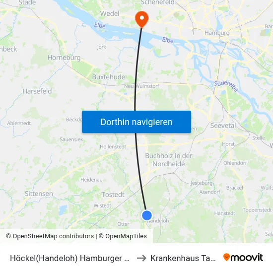 Höckel(Handeloh) Hamburger Berg to Krankenhaus Tabea map