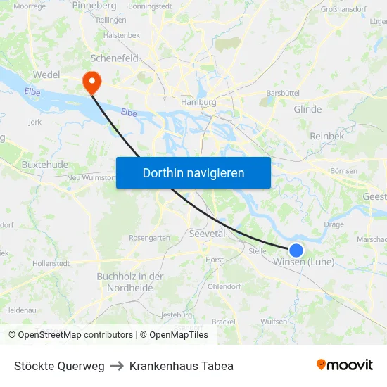 Stöckte Querweg to Krankenhaus Tabea map