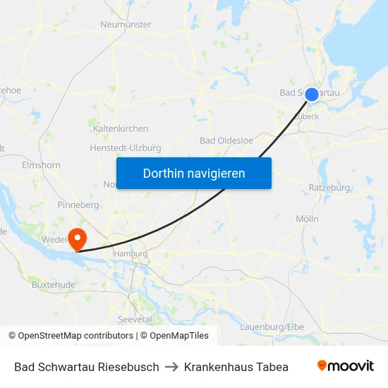 Bad Schwartau Riesebusch to Krankenhaus Tabea map
