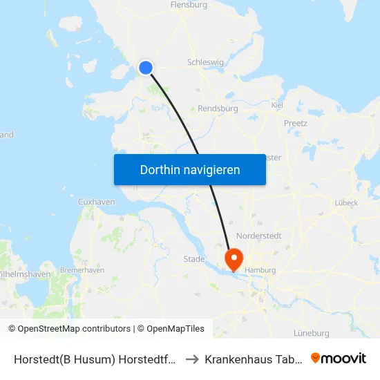 Horstedt(B Husum) Horstedtfeld to Krankenhaus Tabea map